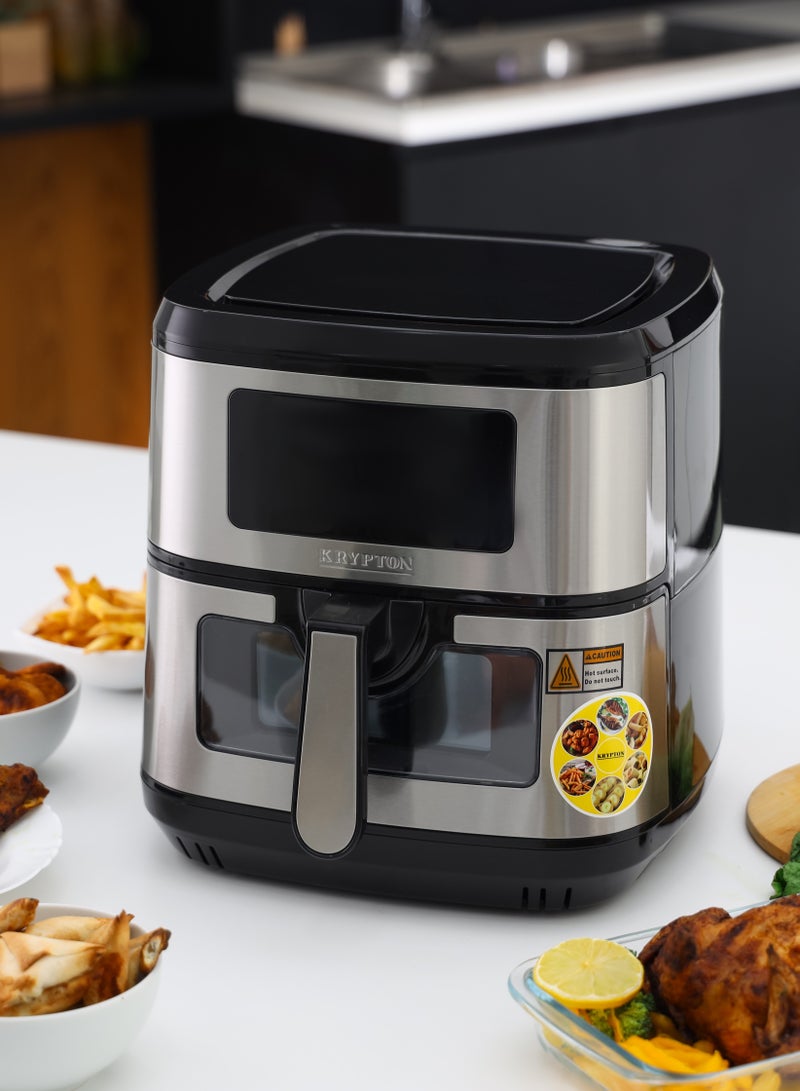 Krypton Double Heating Digital Air Fryer- KNAF6591, 9.5 L Pot with Rack, with Vortex Frying Technology/ LED Display, 1-60 Min Timer,2 year warranty 9.5 L 1800 W KNAF6591 silver - Image 2