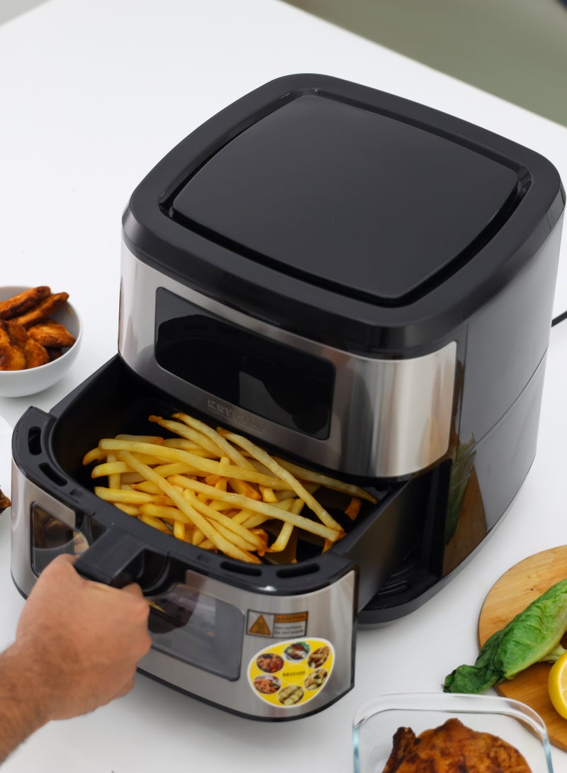 Krypton Double Heating Digital Air Fryer- KNAF6591, 9.5 L Pot with Rack, with Vortex Frying Technology/ LED Display, 1-60 Min Timer,2 year warranty 9.5 L 1800 W KNAF6591 silver - Image 5