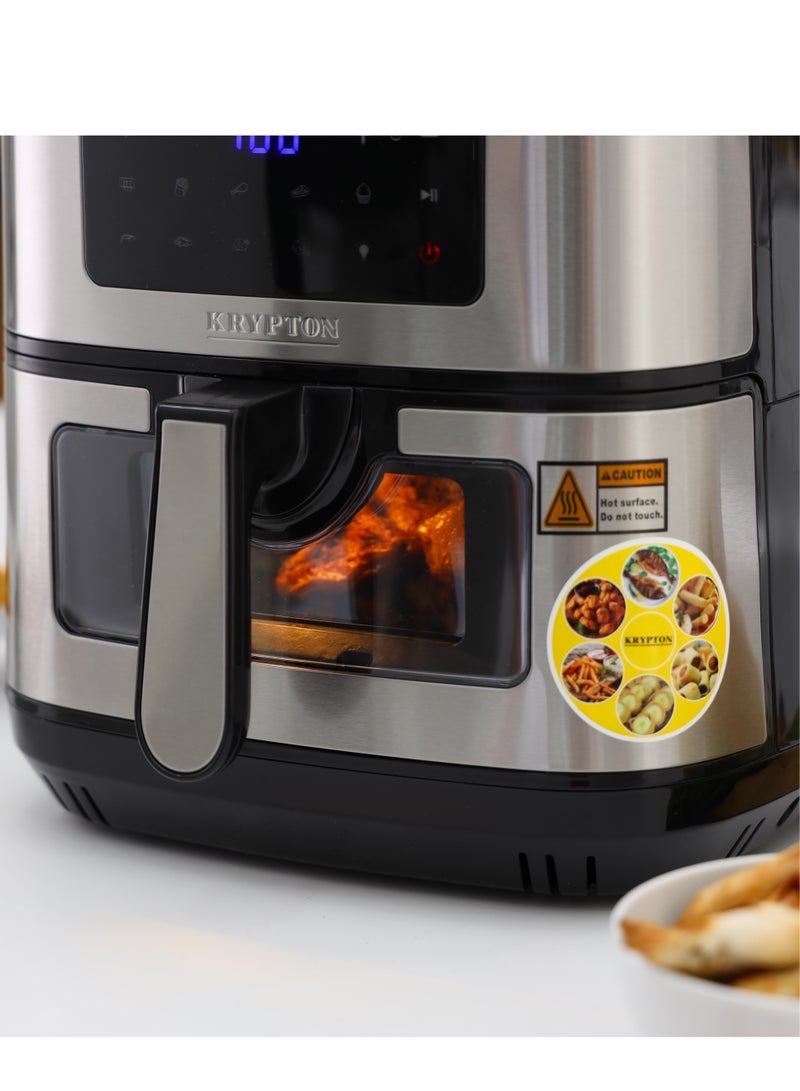 Krypton Double Heating Digital Air Fryer- KNAF6591, 9.5 L Pot with Rack, with Vortex Frying Technology/ LED Display, 1-60 Min Timer,2 year warranty 9.5 L 1800 W KNAF6591 silver - Image 3