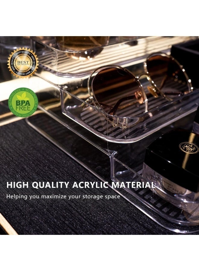 رف عطور أكريليك مدرج بتصميم 3 طبقات - منظم مكياج وعطور احترافي لسطح التسريحة - حل تخزين ذكي وعصري لعرض المجسمات، منتجات التجميل، واكسسوارات الزينة - Image 5