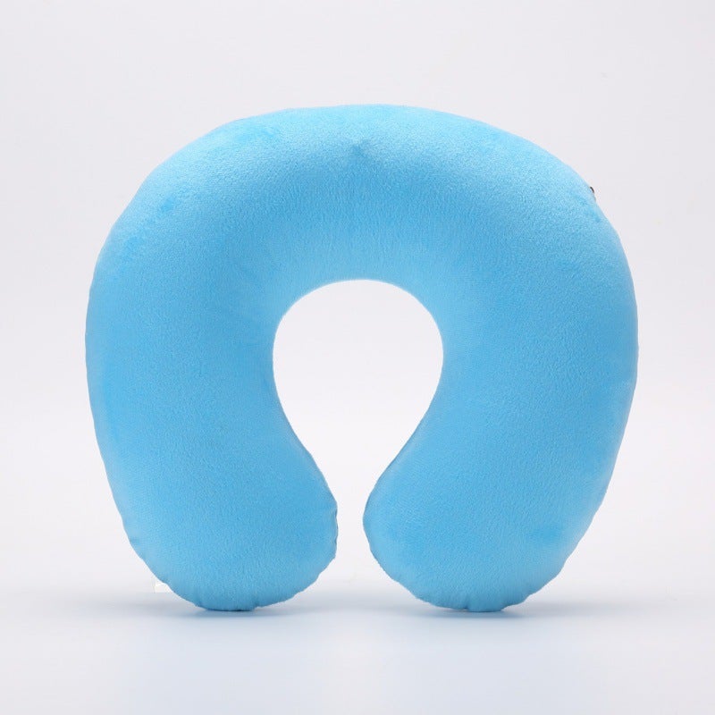 Flocked Velvet Set Inflatable Pillow Outdoor Nap Travel Pillow Neck Pillow Pillow U Pillow U-Shaped Pillow U-Shaped Pillow U-Shaped Pillow - Image 1