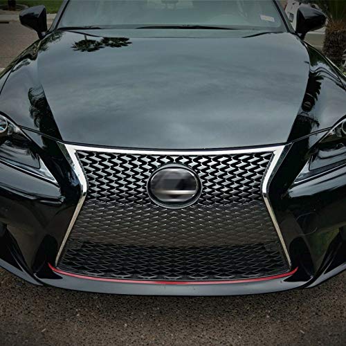 x xotic tech Front Grille Pinstripe Vinyl Sticker Trim, Glossy Red Front Hood Panel Edge Molding Stripe Decal Compatible with Lexus is/is 250/IS 350/IS 200t with F-Sport 2014 2015 2016 2017 - Image 3