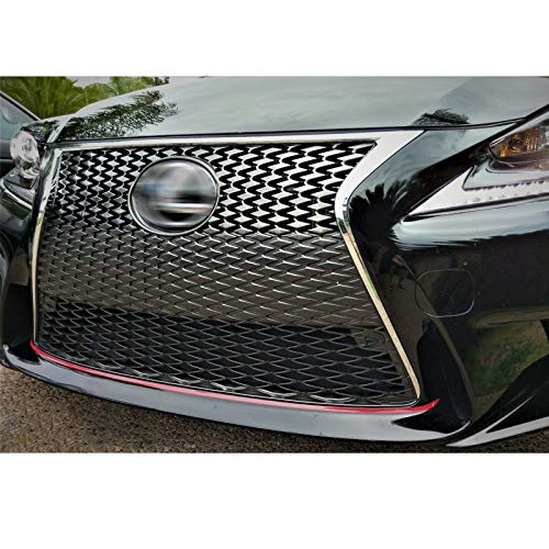 x xotic tech Front Grille Pinstripe Vinyl Sticker Trim, Glossy Red Front Hood Panel Edge Molding Stripe Decal Compatible with Lexus is/is 250/IS 350/IS 200t with F-Sport 2014 2015 2016 2017 - Image 4