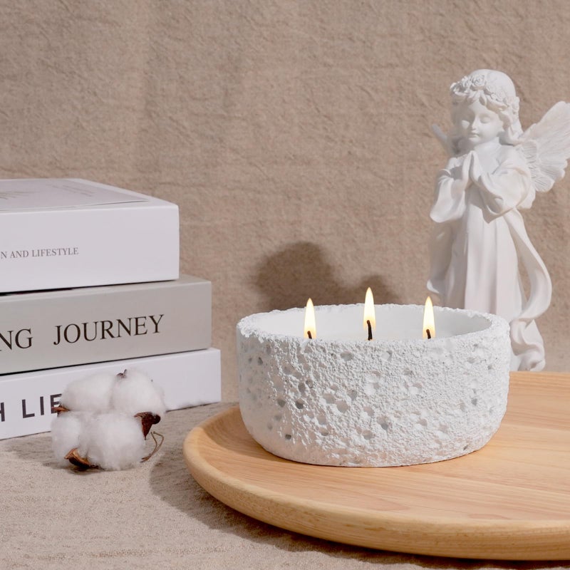 Viyffo 3 Wick 20oz Large White Scented Candle â€“ Loversâ€™ Vanilla Bliss, Non Toxic Soy Candle in Matte Ceramic Jar, Perfect for Luxury Home Fragrance, Elegant Winter DÃ©cor & Premium Valentines Day Gift - Image 2