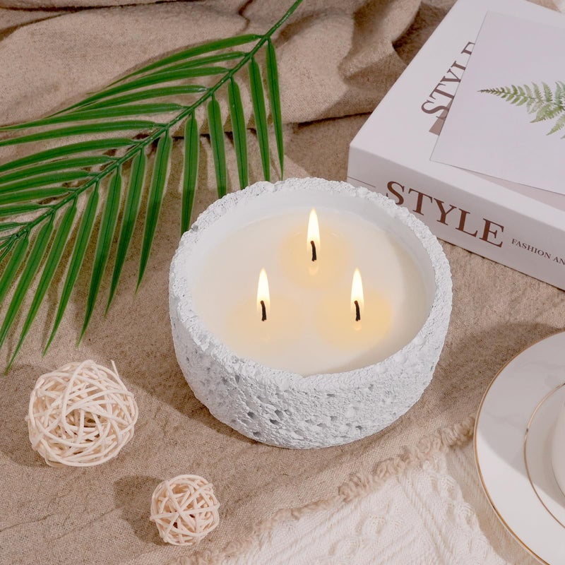 Viyffo 3 Wick 20oz Large White Scented Candle â€“ Loversâ€™ Vanilla Bliss, Non Toxic Soy Candle in Matte Ceramic Jar, Perfect for Luxury Home Fragrance, Elegant Winter DÃ©cor & Premium Valentines Day Gift - Image 4