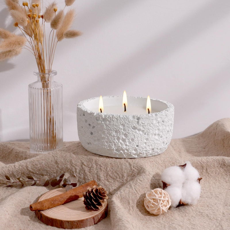 Viyffo 3 Wick 20oz Large White Scented Candle â€“ Loversâ€™ Vanilla Bliss, Non Toxic Soy Candle in Matte Ceramic Jar, Perfect for Luxury Home Fragrance, Elegant Winter DÃ©cor & Premium Valentines Day Gift - Image 5