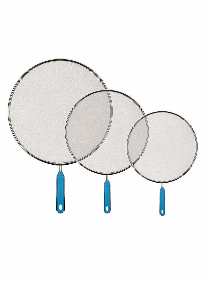 Excefore أغطية شاشة تناثر الدهون لطاجن القلي - غطاء طهي زيت وعاء من الفولاذ المقاوم للصدأ، غطاء طاجن التناثر، واقي ملحقات المنزل والمطبخ، 3 قطع - Image 1