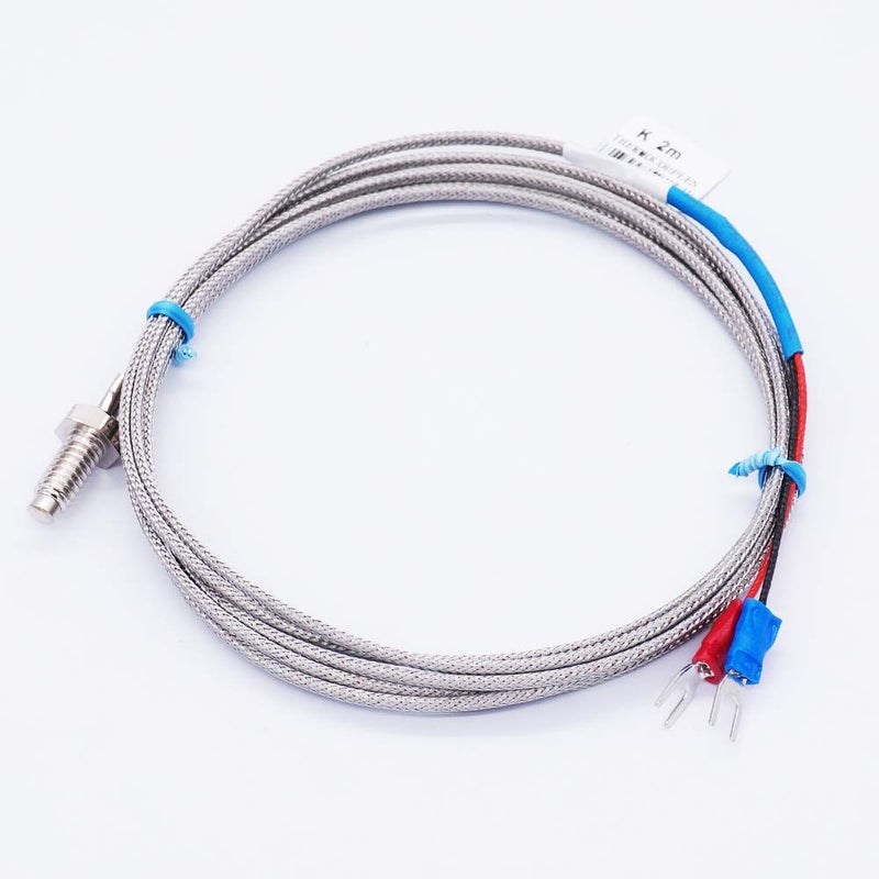 Twidec /2Pcs 1/4" Screw Probe Temperature Sensor K Type Thermocouple 2 Meters Cable Temperature Range: 0-600°C LT-104 - Image 2