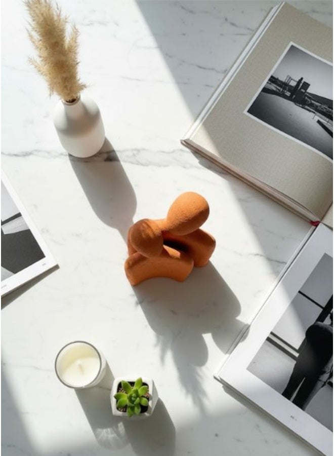 CASA HOME Abstract Terracotta Sculpture – Handmade Minimalist Couple Figurine, Modern Home Decor Accent, Romantic Art Gift for Living Room & Office - Image 2