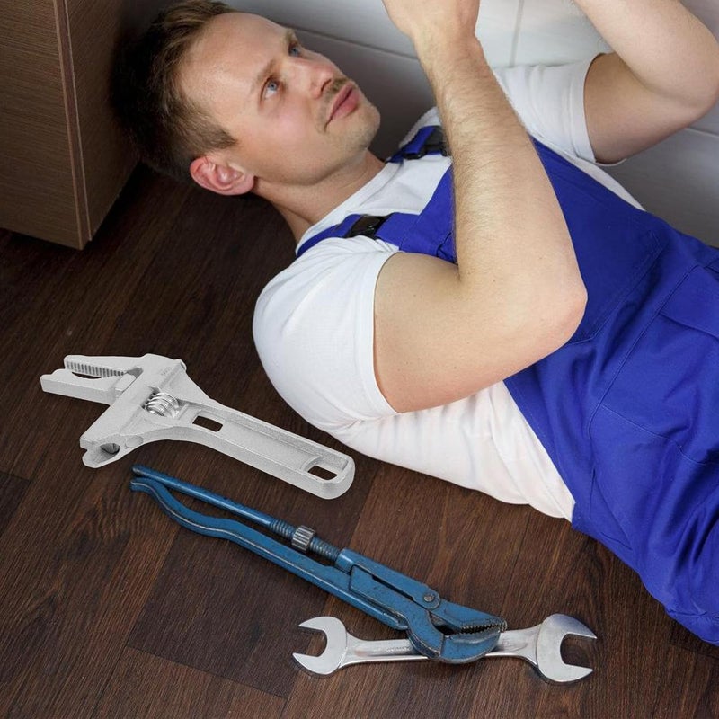 Kisangel Adjustable Multi-purpose Sink Wrench and Bathroom Faucet Spanner Tool for Plumbing Pipe Repair and Drain Maintenance with Short Handle - Image 5