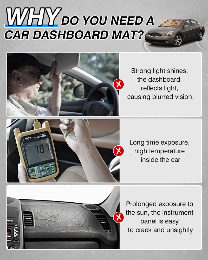 Generic Cartist Dash Cover for Nissan Altima 2007 2008 2009 2010 2011 2012 Dashboard Cover Mat Non-Slip Pad Carpet Sunshield Protector  - Image 2