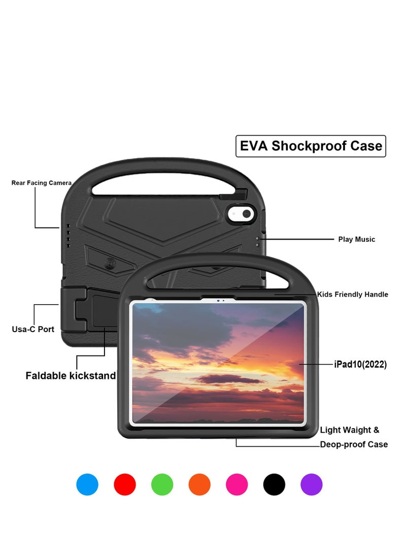 GULFLINK Lightweight Kids Friendly Shockproof Handle Stand Cover Case for ipad 10th 10.9 inch 2022（A2757/A2777）Black - Image 5
