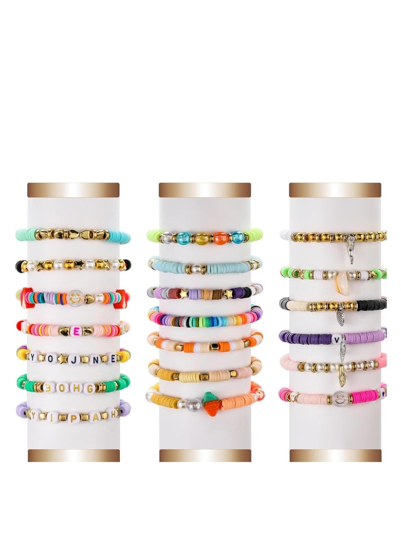 Daytoyz 6000 Piece Polymer Clay Beads Bracelet Kit in 24 Vibrant Colors with Letter Beads Smiley face Beads and Charms Kit, Gifts for Teen Girls Ages 6-12 - Image 2