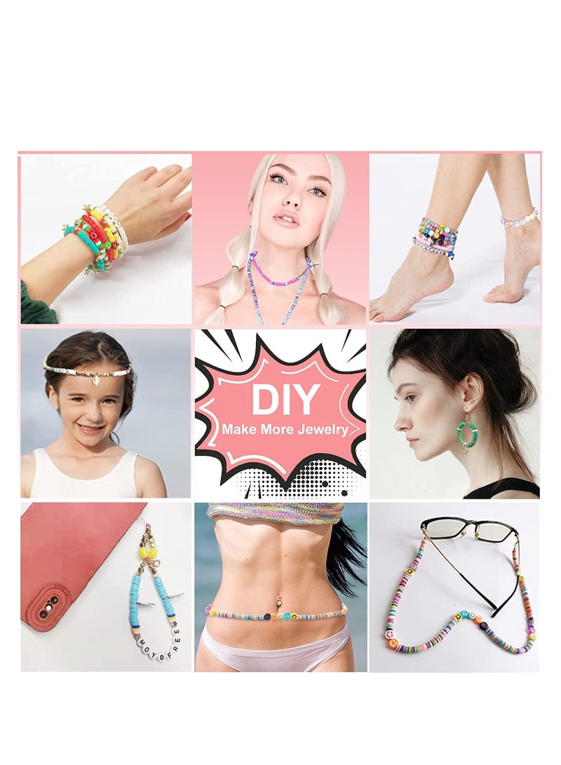 Daytoyz 6000 Piece Polymer Clay Beads Bracelet Kit in 24 Vibrant Colors with Letter Beads Smiley face Beads and Charms Kit, Gifts for Teen Girls Ages 6-12 - Image 4