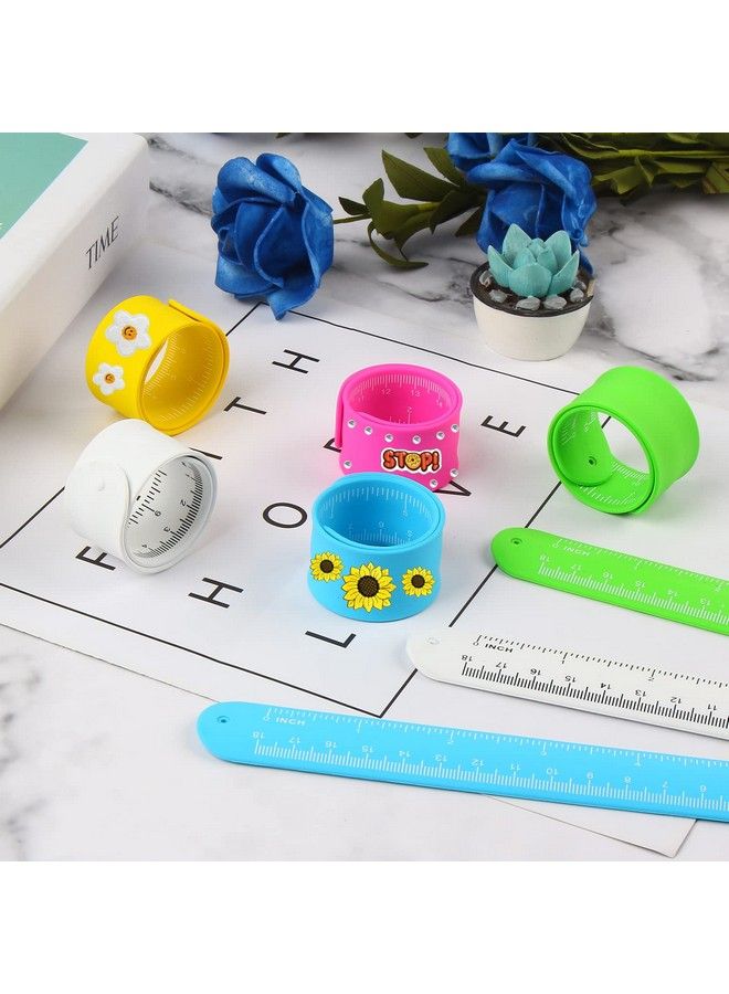 CCINEE 20Pcs Silicone Ruler Slap Bracelets Assorted Ruler Snap Bracelets Colorful Silicone Wristband With Scale For Kids Craft Classroom Prizes Gift Exchange Party Favors - Image 5