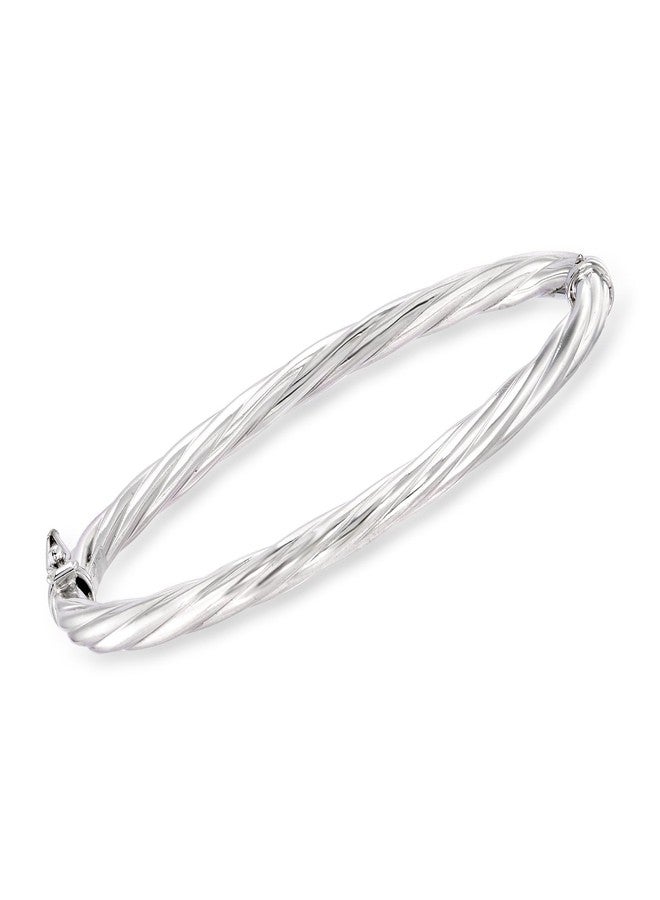 Ross-Simons Italian 4mm Sterling Silver Twisted Bangle Bracelet. 7 inches - Image 1