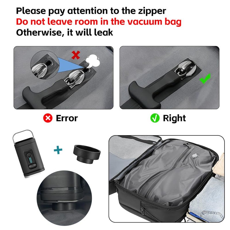TANGCORLE Vacuum Backpack Travel with Pump, 40L Expandable Carry on Compression Backpack Flight Approved for Women Men Fit 17 Inch Laptop with USB Charging Port Business Weekender - Image 5