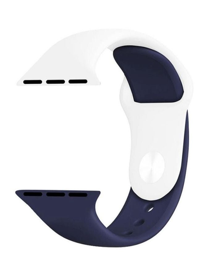 Loquat Replacement Band For Apple Watch Series 1/2/3/4 38mm White/Blue - Image 1