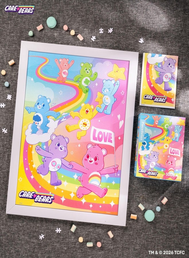 PieceRelax Care Bears™ by PieceRelax PieceClicks Plastic Jigsaw Puzzle for Adults 1000 Pieces - Love on The Rainbow Road - 25.2 X 18.9 Inches, Most Satisfying Table Games, No Glue Needed [U1155] - Image 3