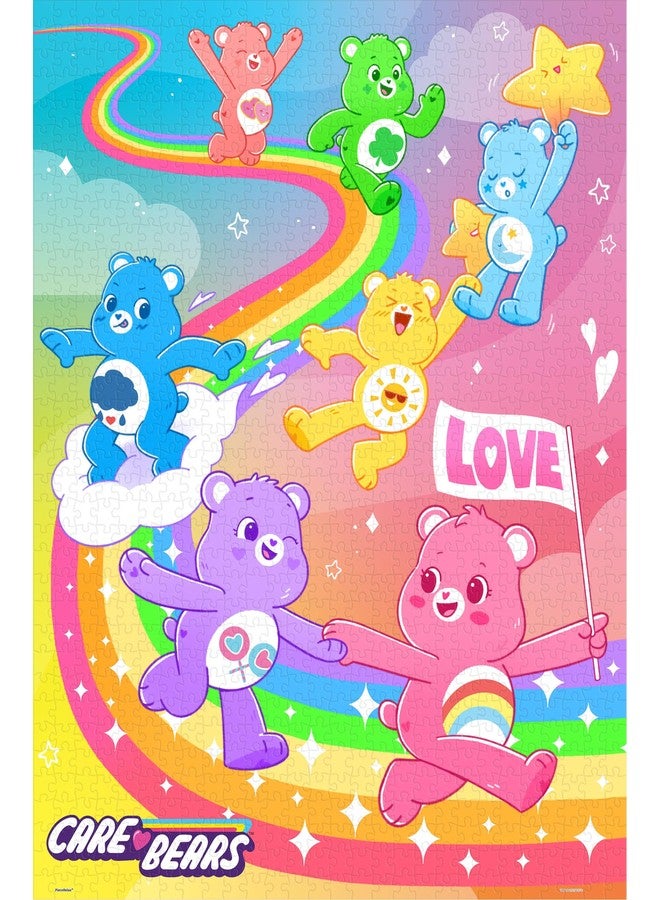 PieceRelax Care Bears™ by PieceRelax PieceClicks Plastic Jigsaw Puzzle for Adults 1000 Pieces - Love on The Rainbow Road - 25.2 X 18.9 Inches, Most Satisfying Table Games, No Glue Needed [U1155] - Image 1