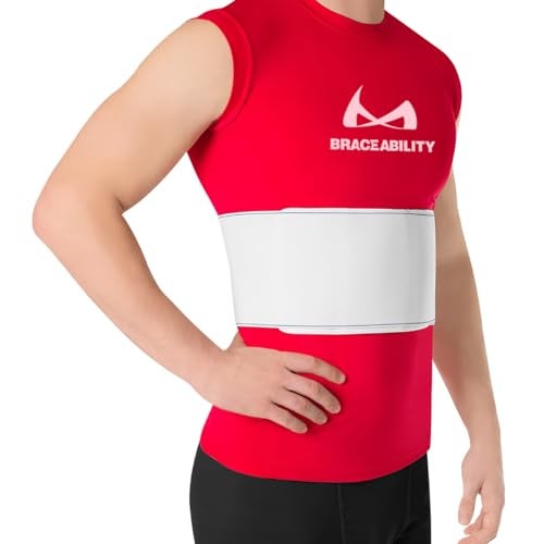 حزام إصابة الأضلاع من BraceAbility - حزام عالمي للرجال للأضلاع المكسورة أو المكسورة أو المتصدعة - لفافة ضغط لدعم الكدمات واستعادة إصابة القص