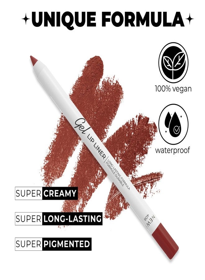 Lamel- Long lasting- Gel Lip Liner-№408- Rose Plum| Sharpenable Pencil | Adds Colour & Texture to the Lips | Waterproof Smudge | Proof Precision & Enriched with Nourishing Ingredients | 1.8gm - Image 4