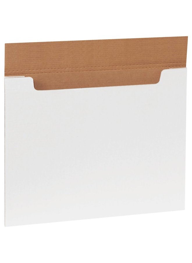 Boxes Fast BFM201614 Jumbo White Fold-Over Cardboard Mailers, 20 x 16 x 1/4 Inches, Easy Fold Mailers, Corrugated Die-Cut Shipping Boxes, Multi-Depth, Large White Mailing Boxes (Pack of 20) - Image 1