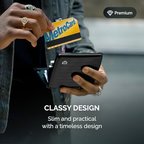 ÖGON -DESIGNS- Aluminum wallet, Large capacity with metal lock, RFID Protection against fraud and demagnetization, Smart Case OSLO Large model - Image 5
