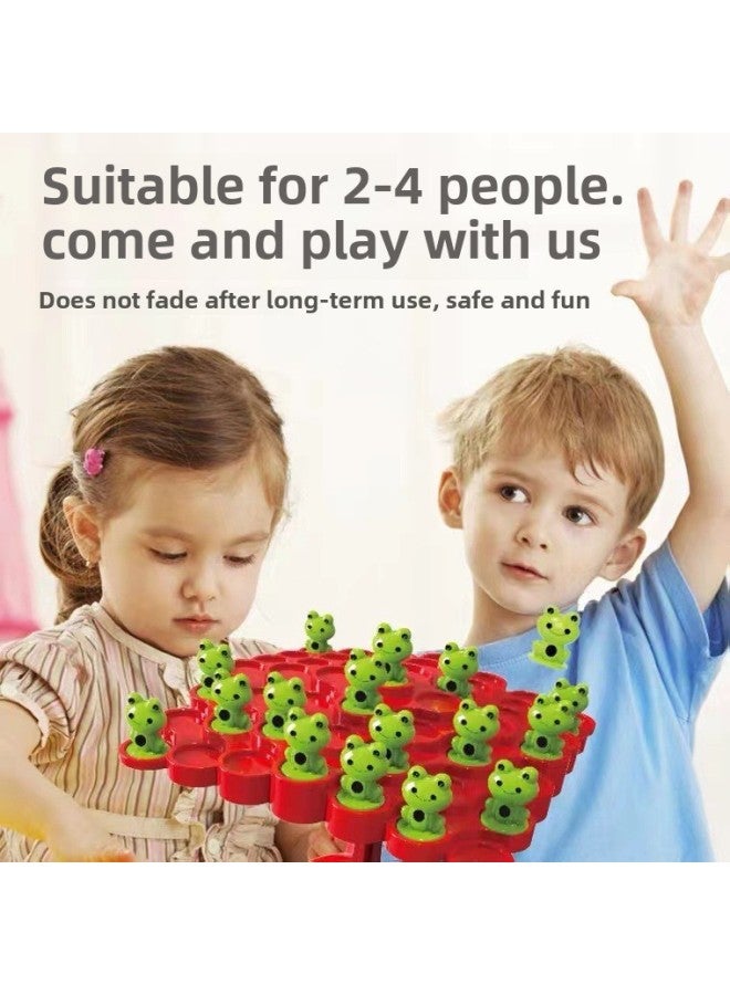 Frog Balance Tree Concentration Training Children's Jenga Parent-child Multi-person Interactive Battle Desktop Educational Toys-Color:Frog Balance Tree  English Color Box  - Image 3