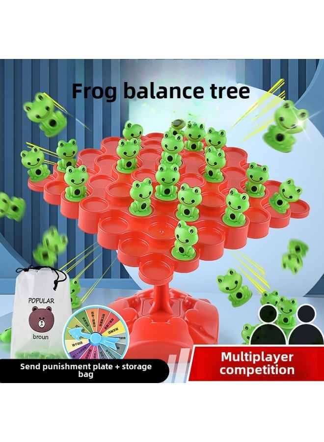 Frog Balance Tree Concentration Training Children's Jenga Parent-child Multi-person Interactive Battle Desktop Educational Toys-Color:Frog Balance Tree  English Color Box  - Image 2