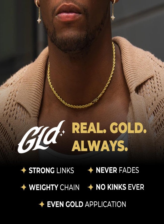GLD Rope Chain Necklace - 2MM, 22", Real 14K White Gold-Plated Rope Chain with Travel Pouch - Snatch-Proof Clasp, Sweat-Proof and Fade-Resistant - Lifetime Quality, Designed in Miami - Image 2
