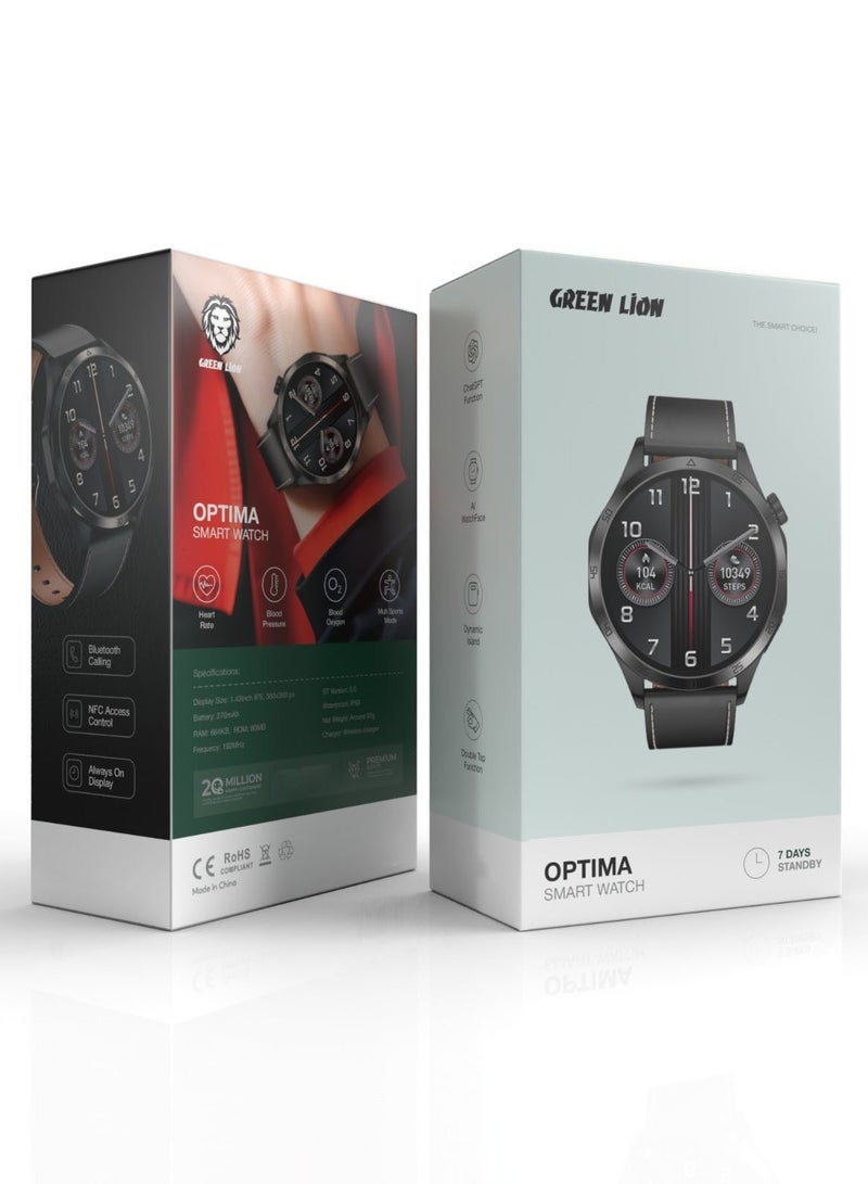 GREEN LION Optima Smart Watch MA20S 1.43inch IPS Screen/7 Days Standby/NFC Access Control/ChatGPT Function - Black - Image 2
