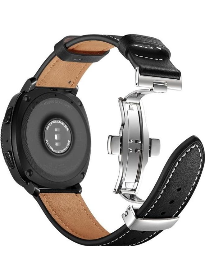 NIBEMINENT Leather Butterfly Buckle Strap For Huawei Watch GT2e / GT2 Black - Image 2