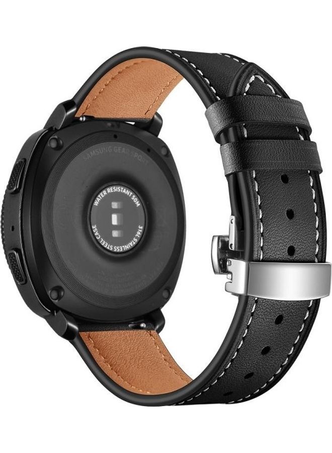 NIBEMINENT Leather Butterfly Buckle Strap For Huawei Watch GT2e / GT2 Black - Image 1