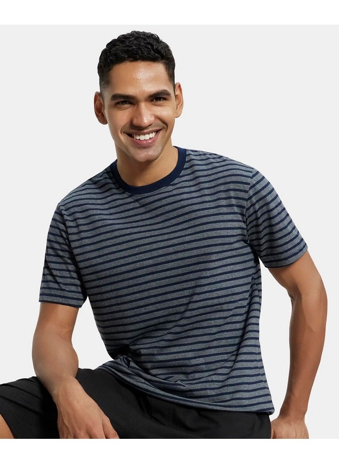 JOCKEY - Jockey Men's Regular Fit T-Shirt (2715-01_Navy & Charcoal Melange XL) - Image 1