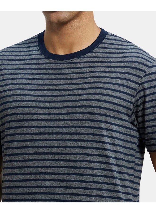 JOCKEY - Jockey Men's Regular Fit T-Shirt (2715-01_Navy & Charcoal Melange XL) - Image 1