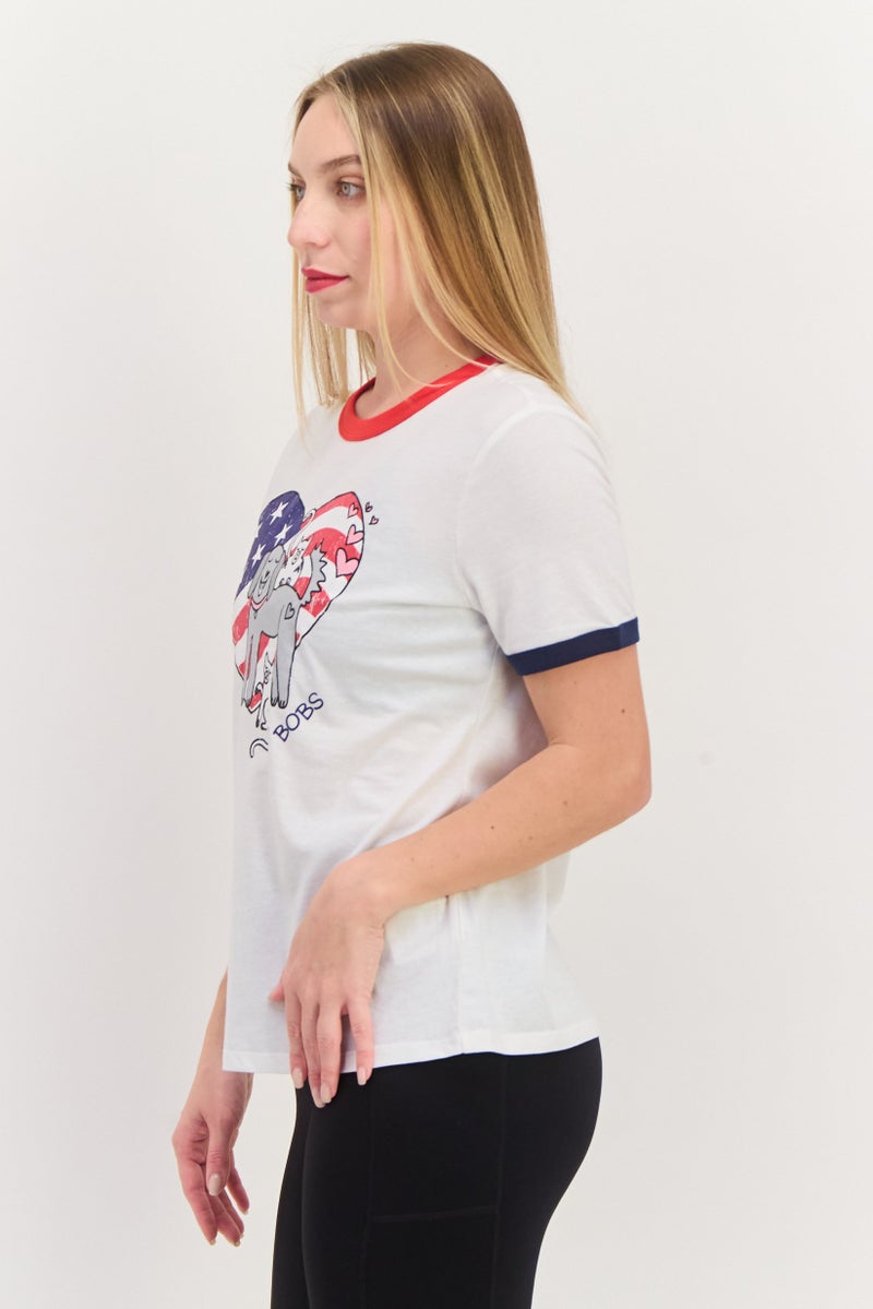 SKECHERS Women Sportswear Fit Short Sleeve Outdoor T-Shirt, White - Image 3