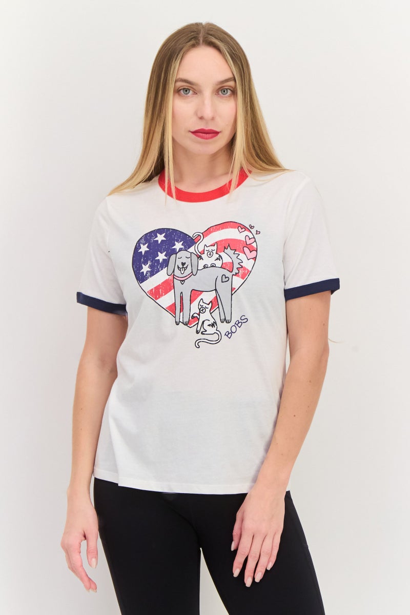 SKECHERS Women Sportswear Fit Short Sleeve Outdoor T-Shirt, White - Image 1