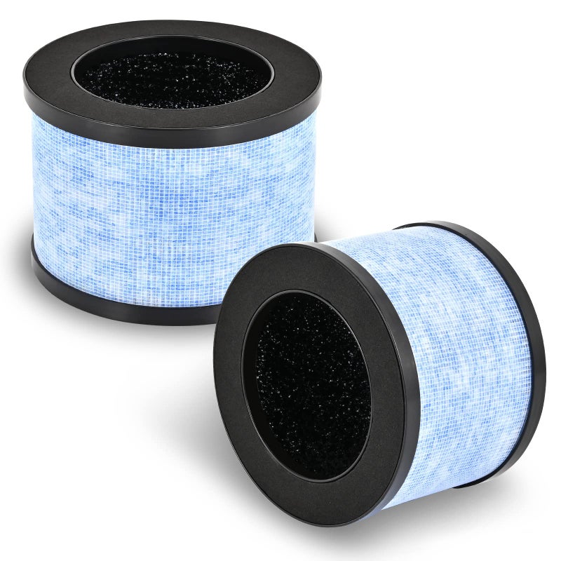 MK06 H13 True HEPA Filters Replacement for AROEVE MK01 MK06 and Kloudi Air Purifier DHJH01 Intelabe EPI080EP1080 Elechomes EPI081EP1081 H13 Premium True HEPA Filter 2 Pack