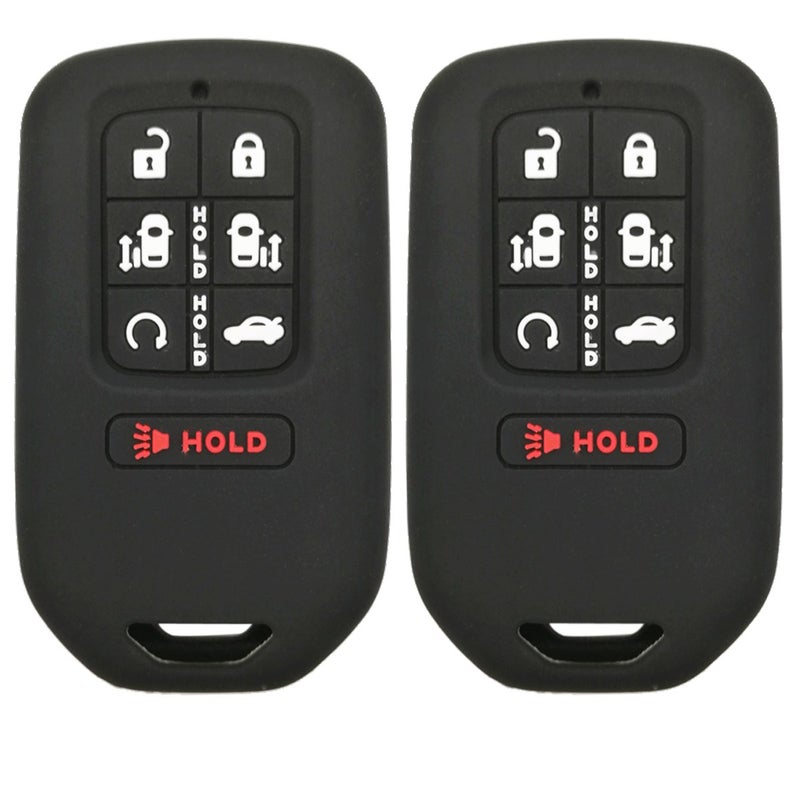 2Pcs Coolbestda Silicone 7buttons Key Fob Remote Skin Cover Protector Keyless Entry Case Accessories for 2018 2019 2020 2021 2022 2023 2024 2025 Honda Odyssey Elite Ex A2C98590800 KR5V2X