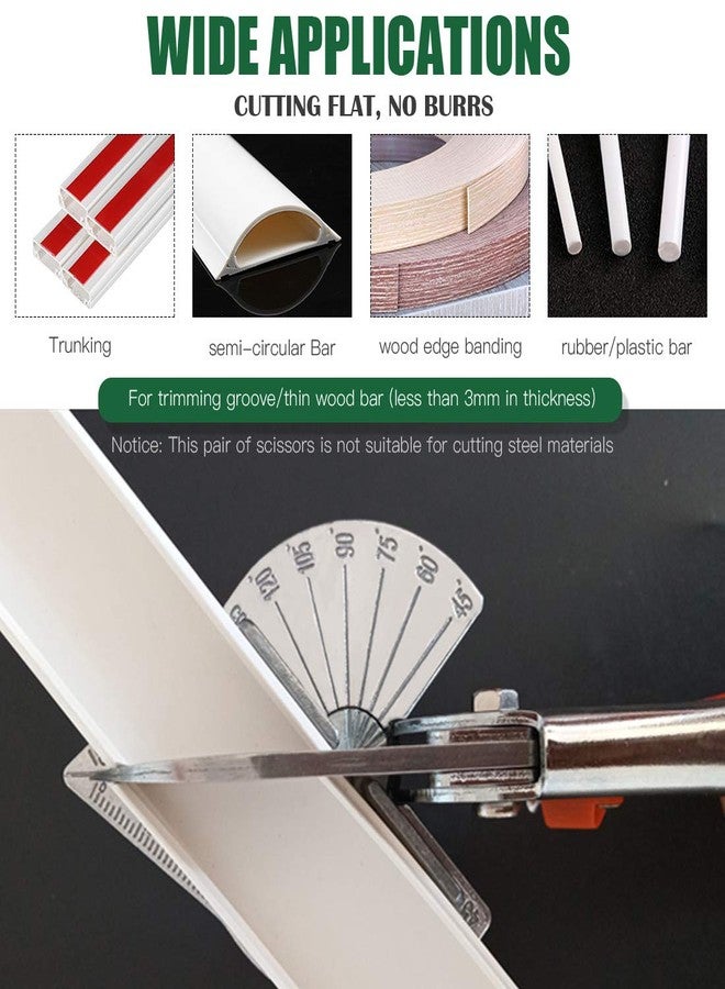 Keadic 7Pcs Multi Angle Miter Shear Cutter, Multifunctional Trunking/Miter Shears with Wrench and Upgrade Spare Blades, Quarter Round Cutting Tool for Cutting Soft Wood Plastic(45 to 135 Degree) - Image 5