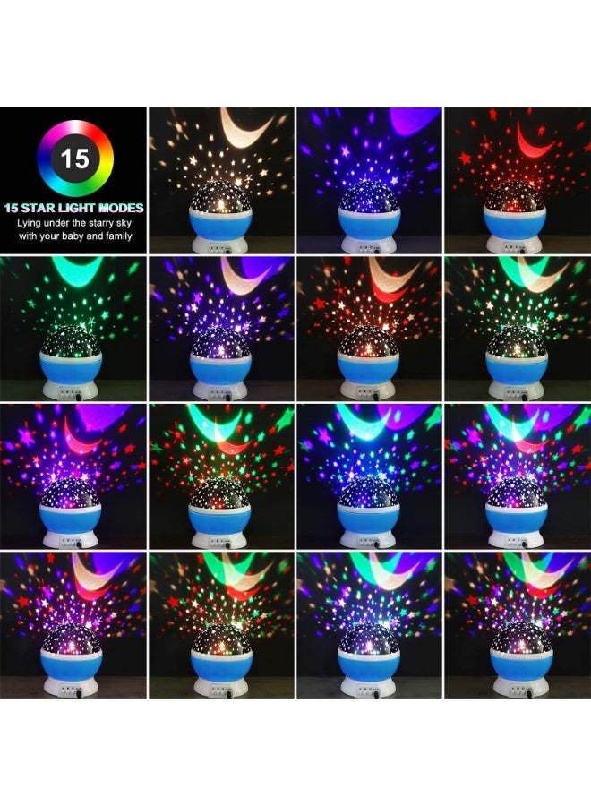 مصباح ليلي يعرض نجومًا دوارًا بزاوية 360 درجة - مصباح مجري بتقنية LED بـ 9 ألوان متغيرة، يعمل بالطاقة عبر USB أو البطارية، ديكور غرفة بموضوع الفضاء للأطفال وغرف النوم والحفلات (لون وردي) - Image 3