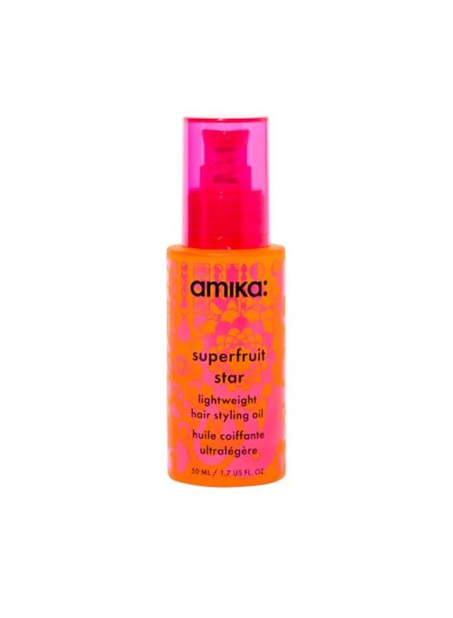 amika superfruit star lightweight hair styling heat defense oil 17oz heat protection strengthen reduce breakage smooth frizz add glossy shine - Image 1
