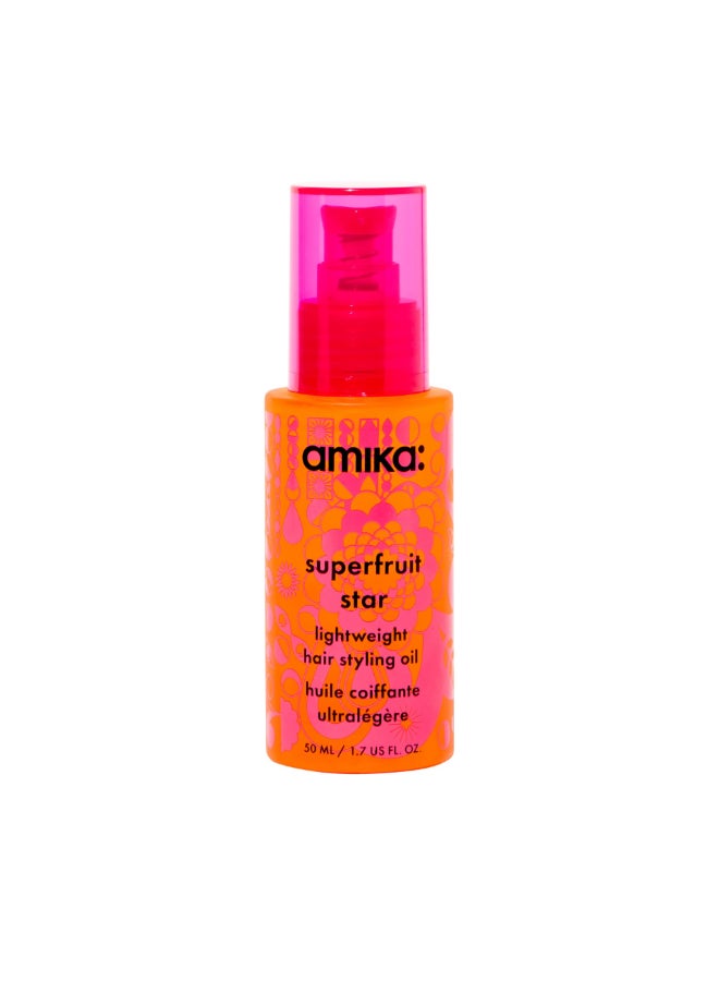 amika superfruit star lightweight hair styling heat defense oil 17oz heat protection strengthen reduce breakage smooth frizz add glossy shine - Image 2