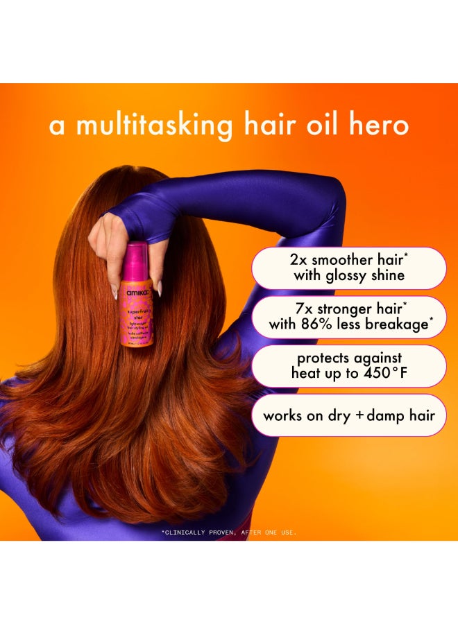 amika superfruit star lightweight hair styling heat defense oil 17oz heat protection strengthen reduce breakage smooth frizz add glossy shine - Image 4