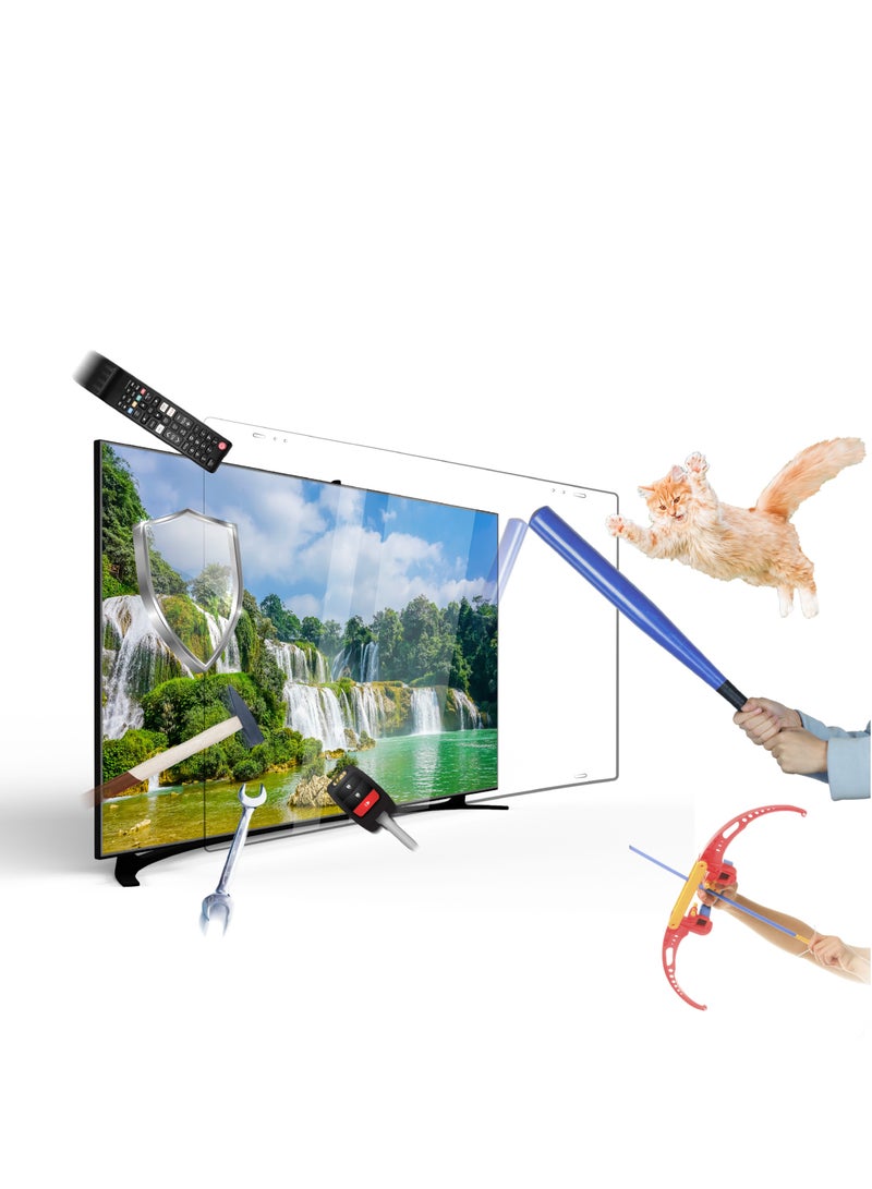 Witforms 48 Inch TV Screen Protector, Ultra Shock Protection, Shatterproof, Waterproof, Radiation Protection, Easy Installation Removable - Image 1