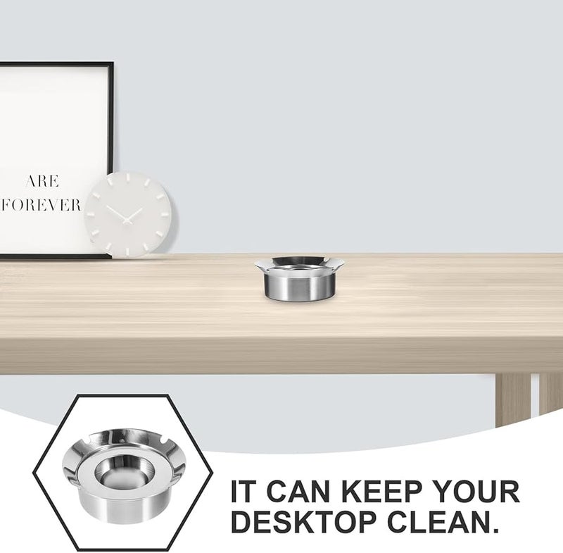 304 Stainless Steel Ashtray Nordic Creative Small Ash Holder For Indoor Outdoor Patio Desktop Decor - Image 4