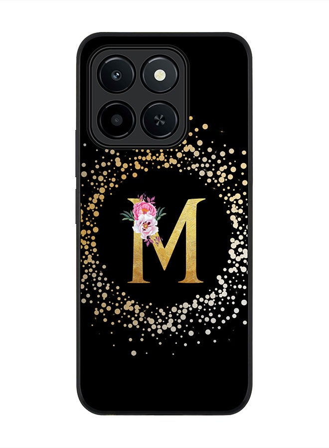 Stylizedd For Honor X6c Case,Slim fit Camera Protection, Shockproof Thin Phone cover  - Custom Monogram Floral - M ( Black )