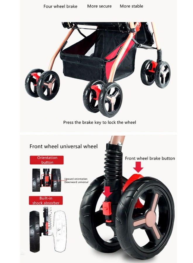keke Adjustable Baby Single Stroller With Storage Basket, Easy To Fold, and Compact Design - Image 4