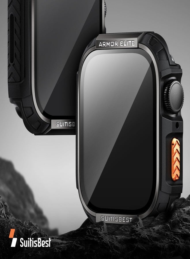 Suitisbest Metal Rugged Case for Apple Watch 44mm Case, Shockproof Protective Case Bumper Full-Metal Bezel 9H Tempered Glass Screen Protector Cover for iWatch 6 5 4 SE - Image 5